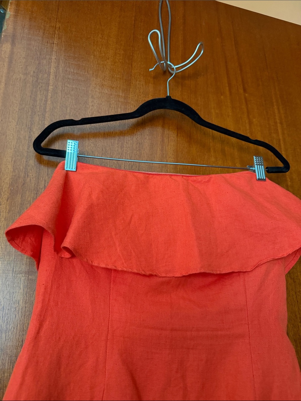 Strapless Coral Ruffle Sundress - Picture 2 of 12